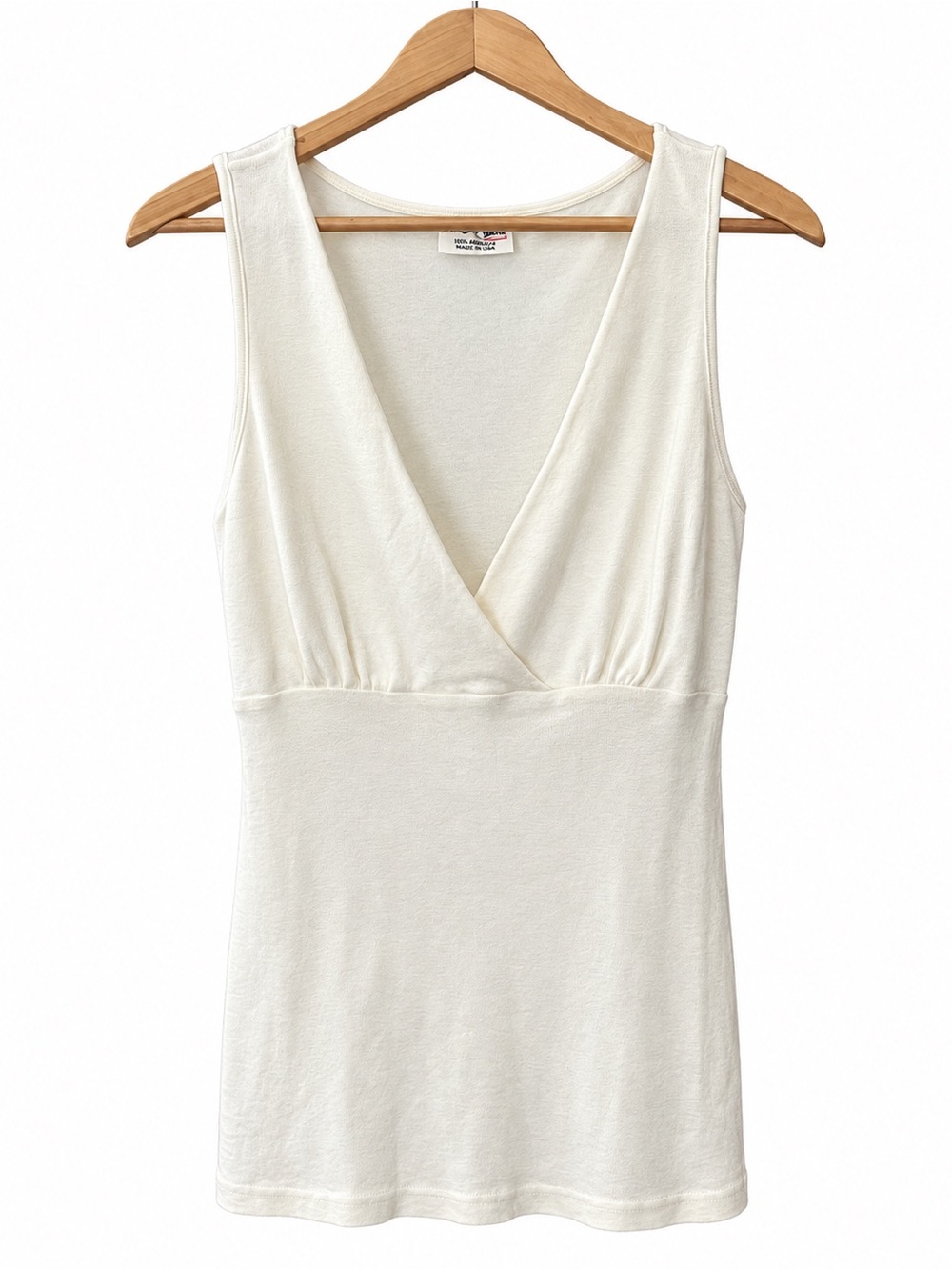 Vintage Y2K Michael Stars Cream Shimmer Wrap Tank Top Festival Small